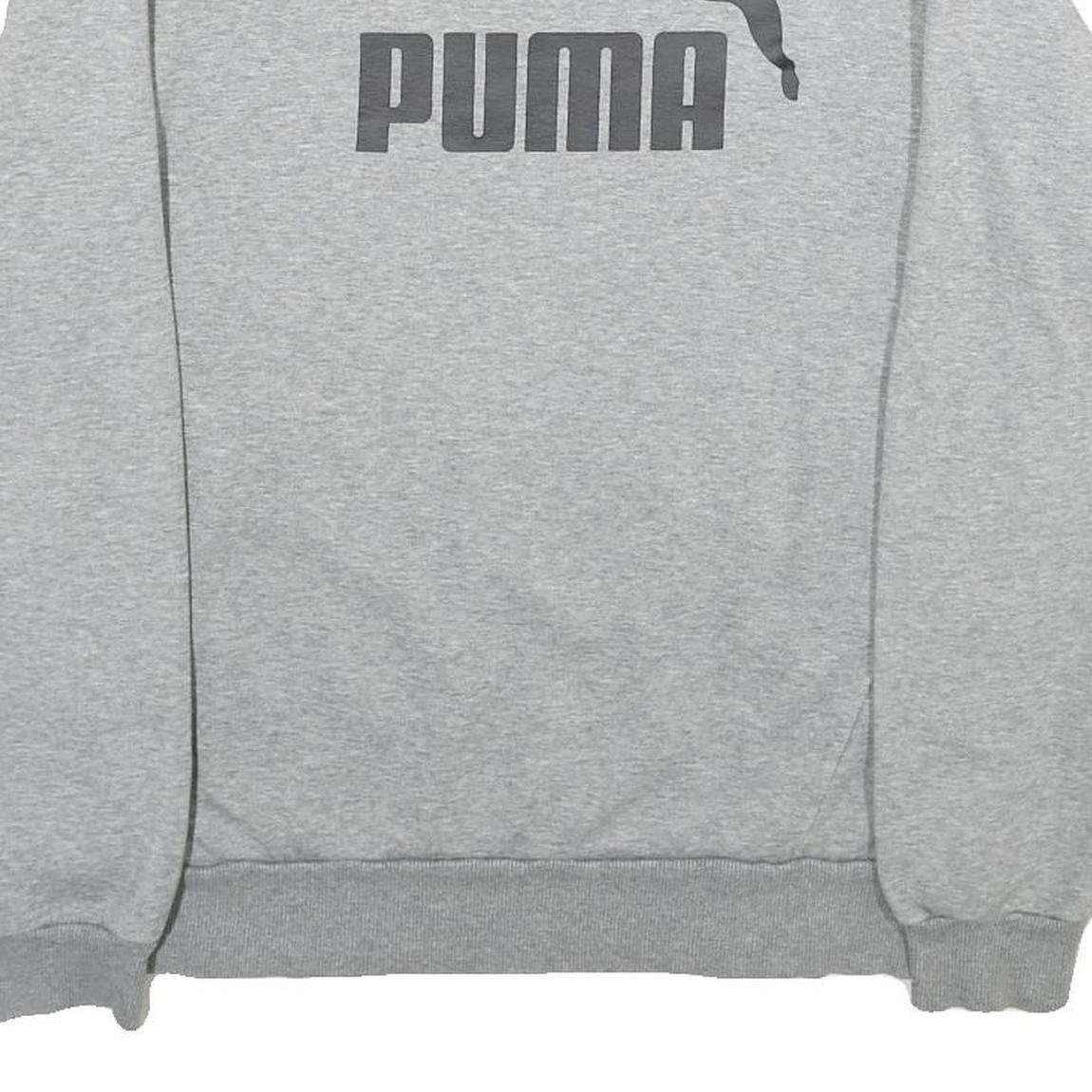 PUMA Mens Grey Sweatshirt Crew Neck M Cotton Blend Pullover Casual Active