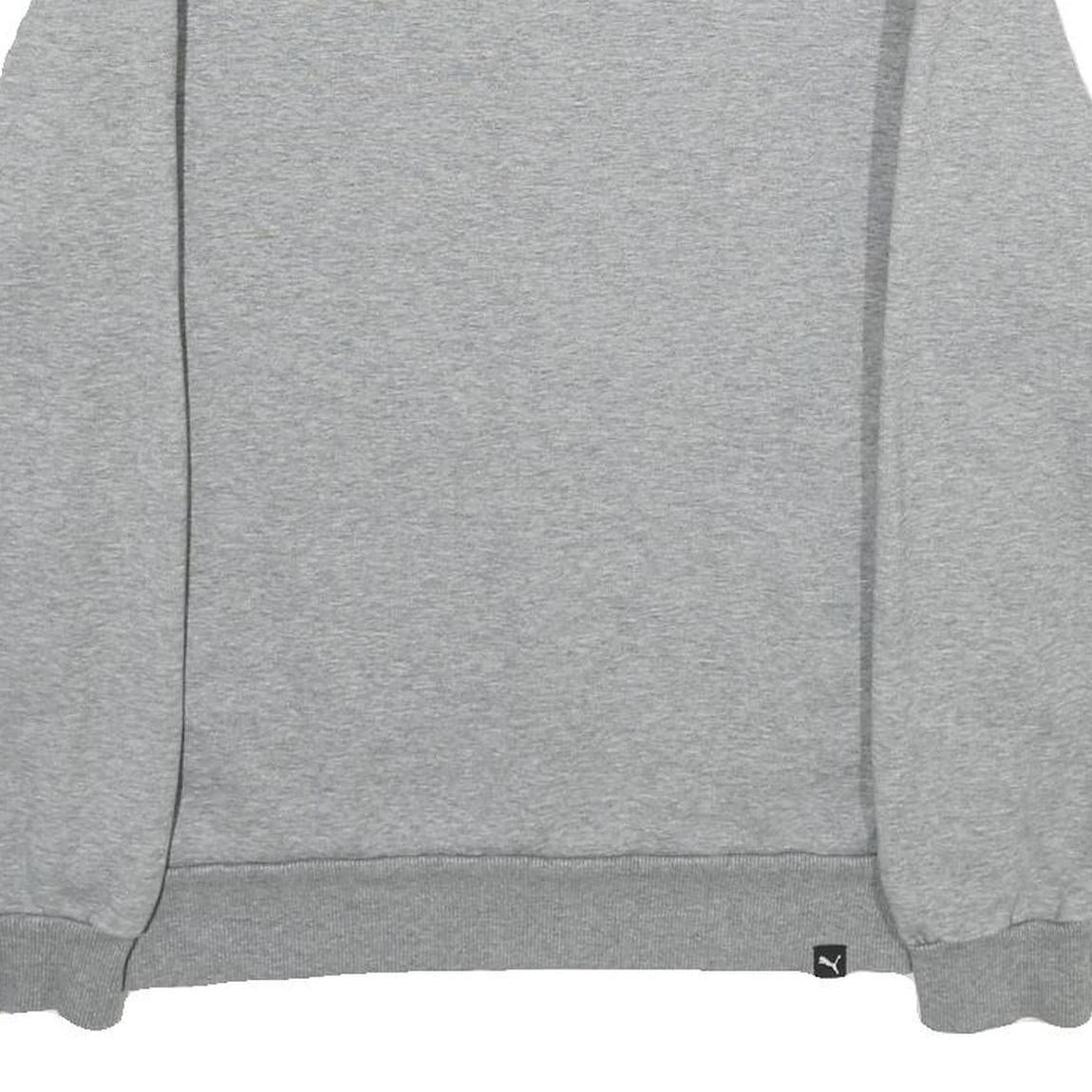 PUMA Mens Grey Sweatshirt Crew Neck M Cotton Blend Pullover Casual Active