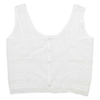 Womens Vest White Sleeveless M