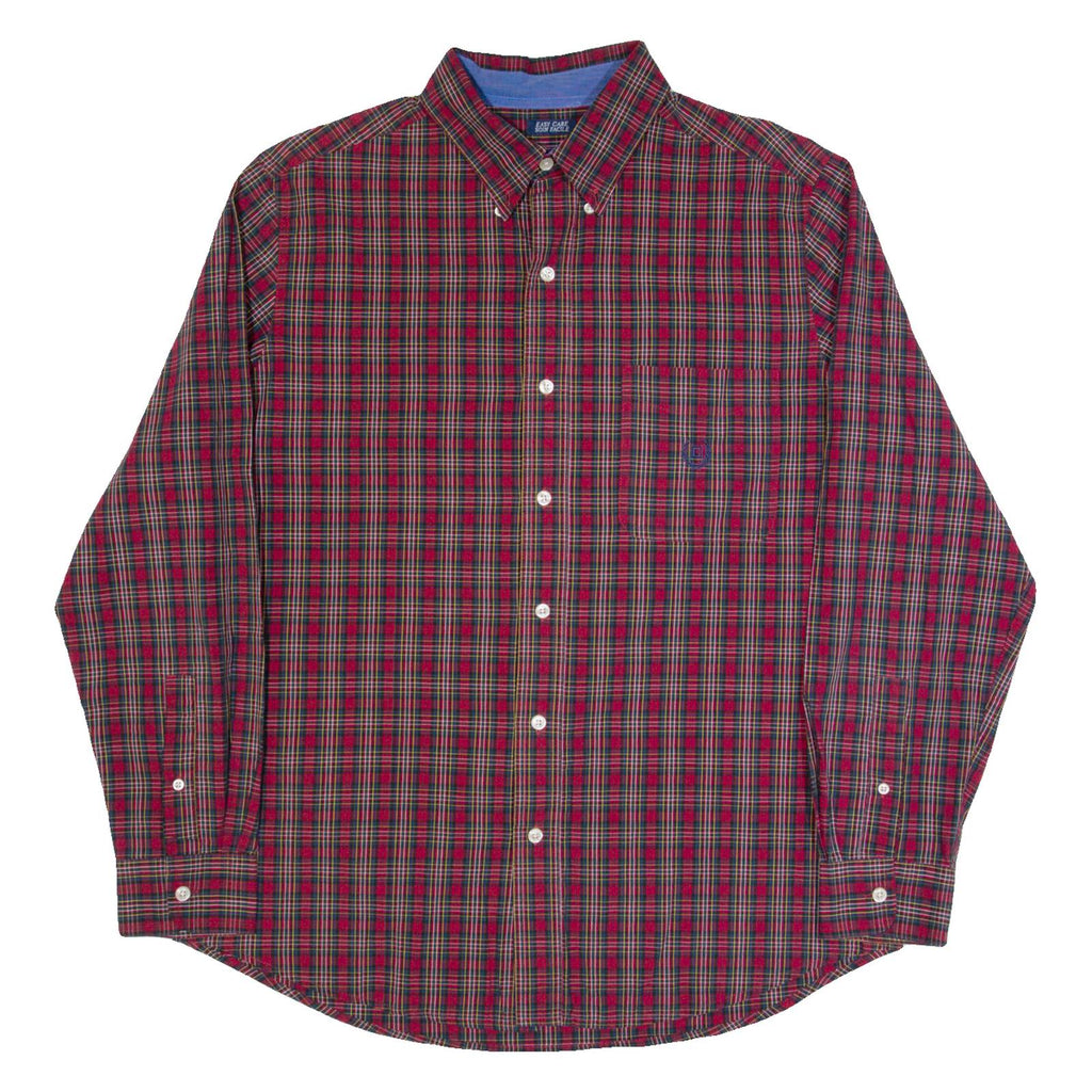 CHAPS Mens Shirt Red Plaid Long Sleeve M