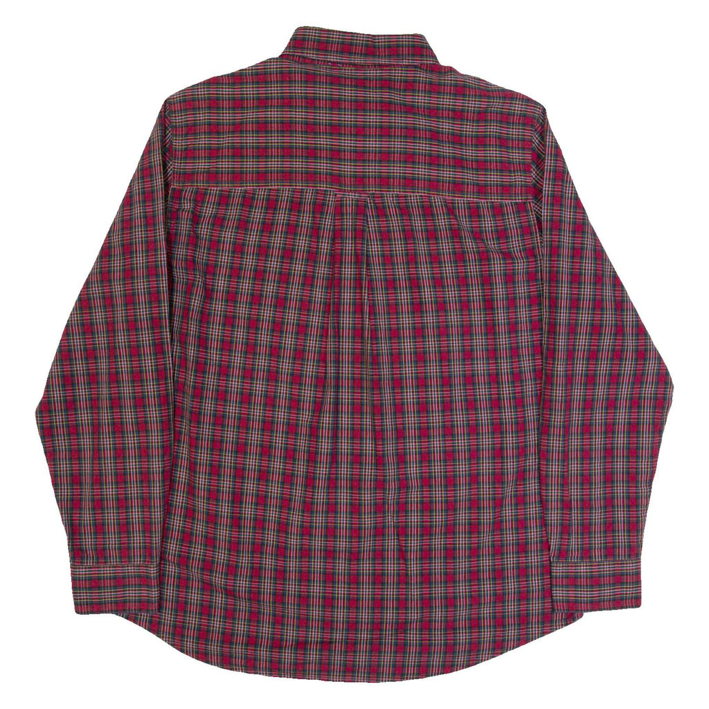 CHAPS Mens Shirt Red Plaid Long Sleeve M