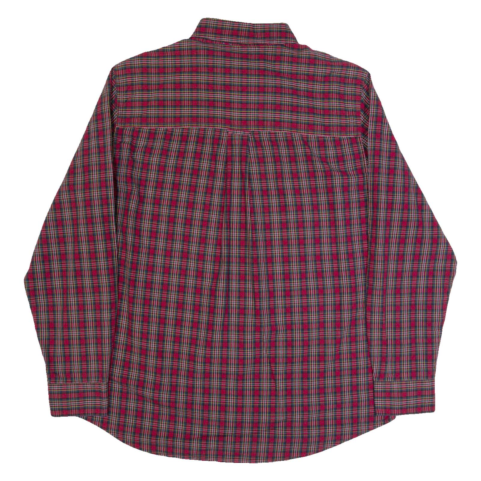 CHAPS Mens Shirt Red Plaid Long Sleeve M