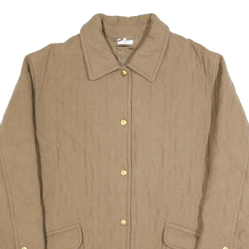 BOGNER Womens Beige Quilted Jacket L Button Closure Regular Fit Classic Style