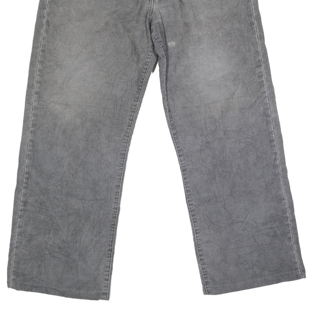 DICKIES Mens Cotton Blend Grey Regular Straight Trousers W34 L27 Workwear