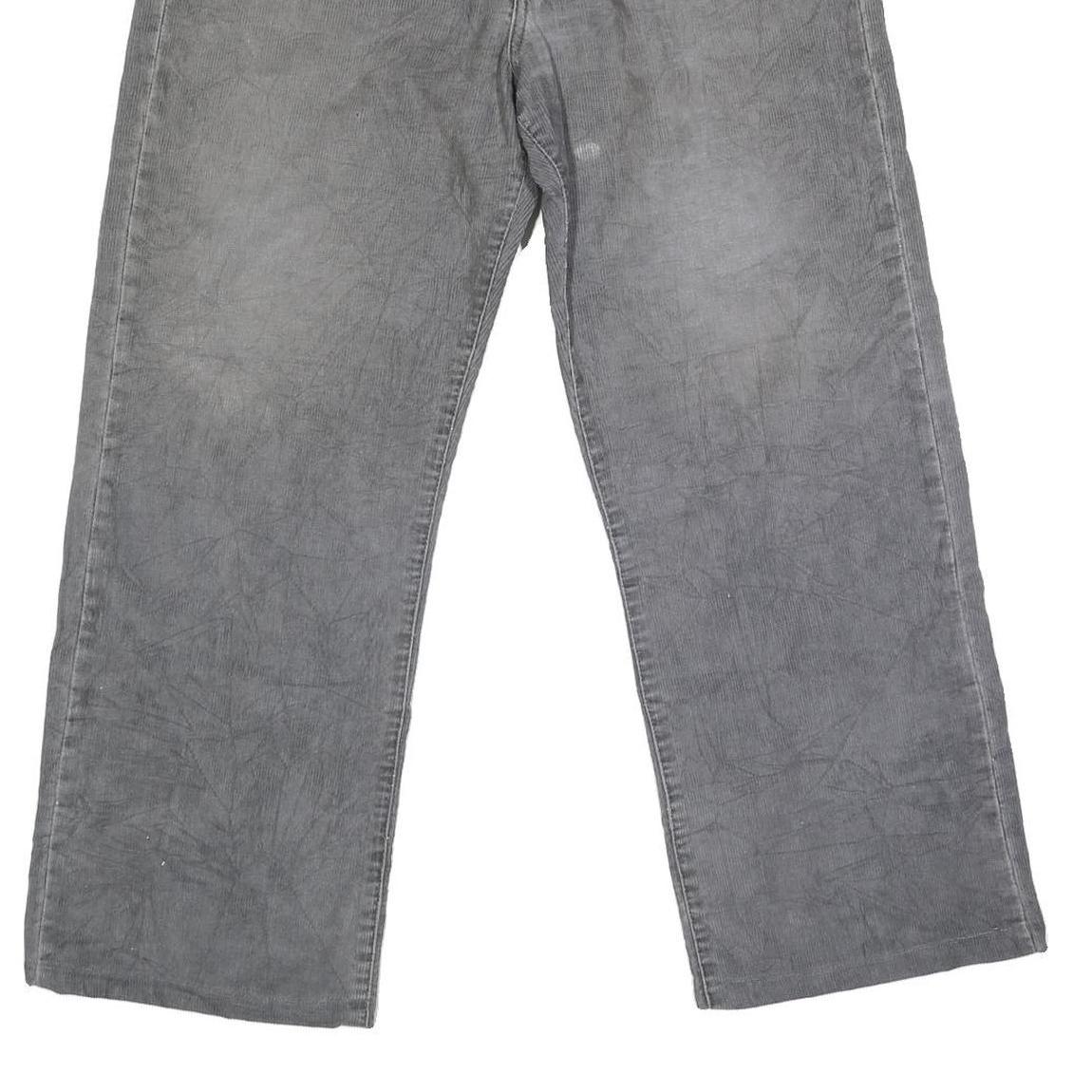 DICKIES Mens Cotton Blend Grey Regular Straight Trousers W34 L27 Workwear