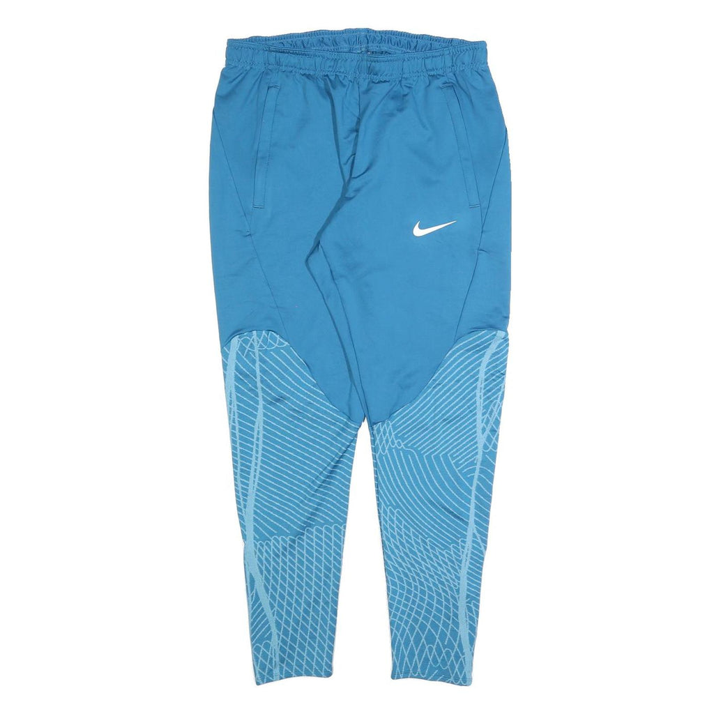 NIKE Womens Joggers Blue & Light Blue L W30 L30 Polyester Blend Slim Tapered