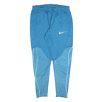 NIKE Womens Joggers Blue & Light Blue L W30 L30 Polyester Blend Slim Tapered