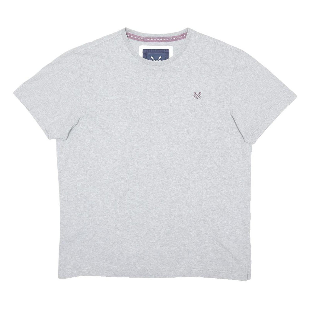 CREW CLOTHING Mens Grey Graphic T-Shirt XL Short Sleeve Crew Neck Cotton Blend