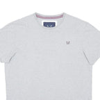 CREW CLOTHING Mens Grey Graphic T-Shirt XL Short Sleeve Crew Neck Cotton Blend