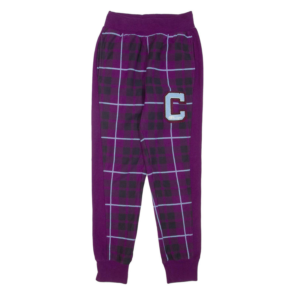 CHAMPION REVERSE WEAVE Check Womens Joggers Purple Tapered S W24 L30