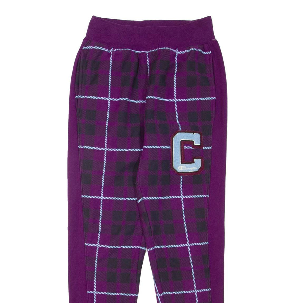 CHAMPION REVERSE WEAVE Check Womens Joggers Purple Tapered S W24 L30