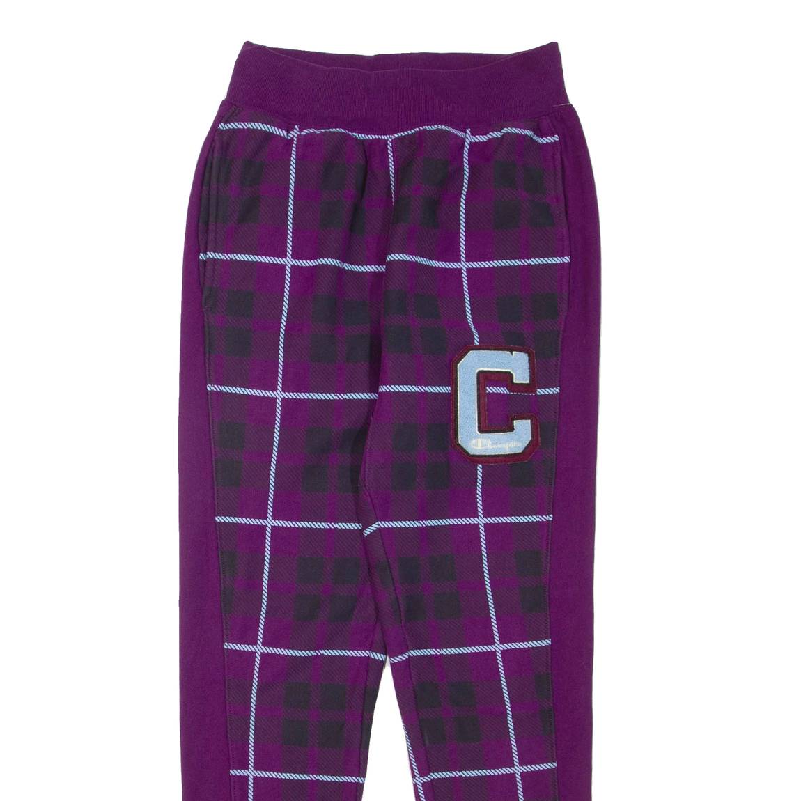 CHAMPION REVERSE WEAVE Check Womens Joggers Purple Tapered S W24 L30