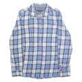 TOMMY HILFIGER Womens Blue & White Check Shirt S Soft Cotton Casual Button Down