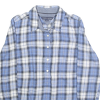 TOMMY HILFIGER Womens Blue & White Check Shirt S Soft Cotton Casual Button Down