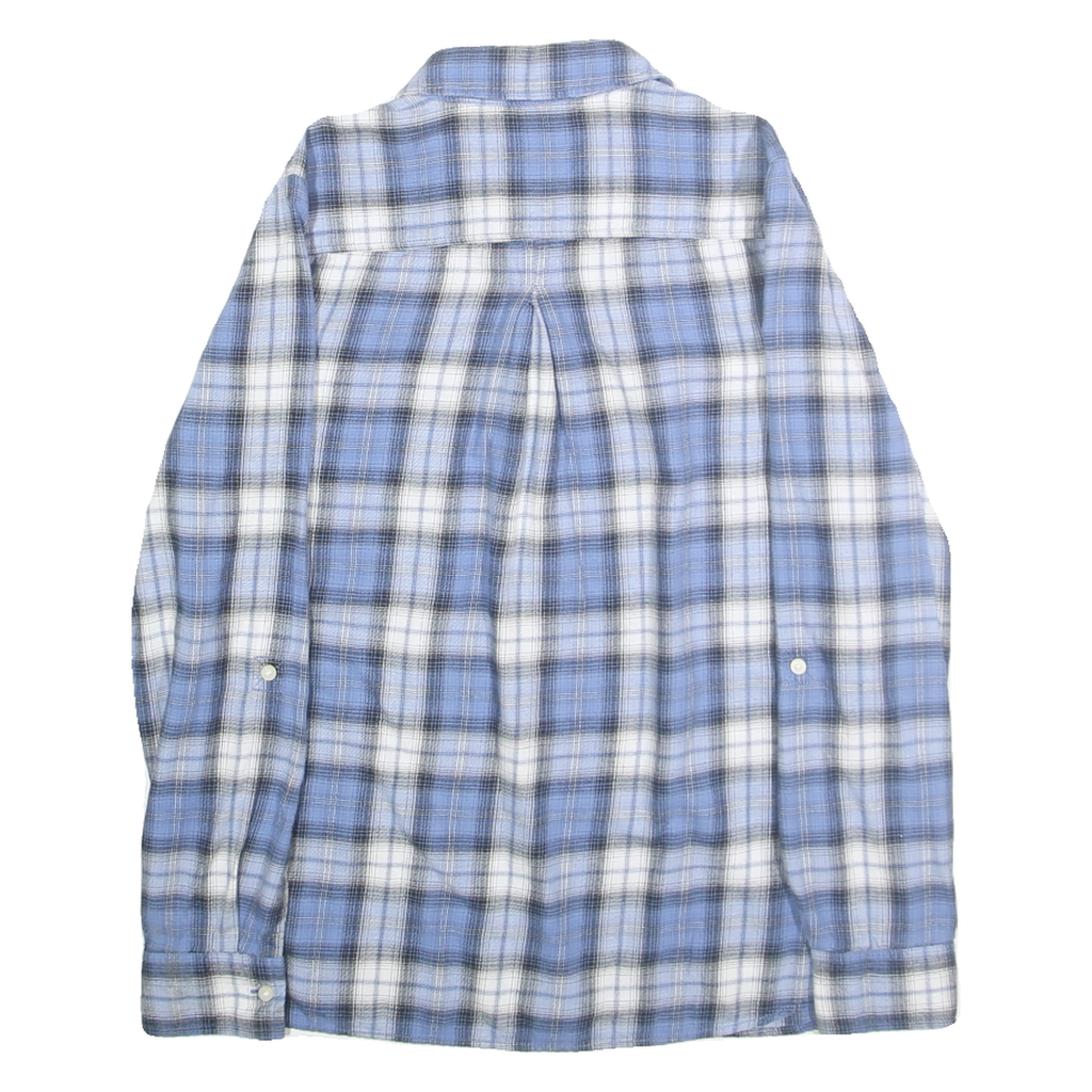 TOMMY HILFIGER Womens Blue & White Check Shirt S Soft Cotton Casual Button Down