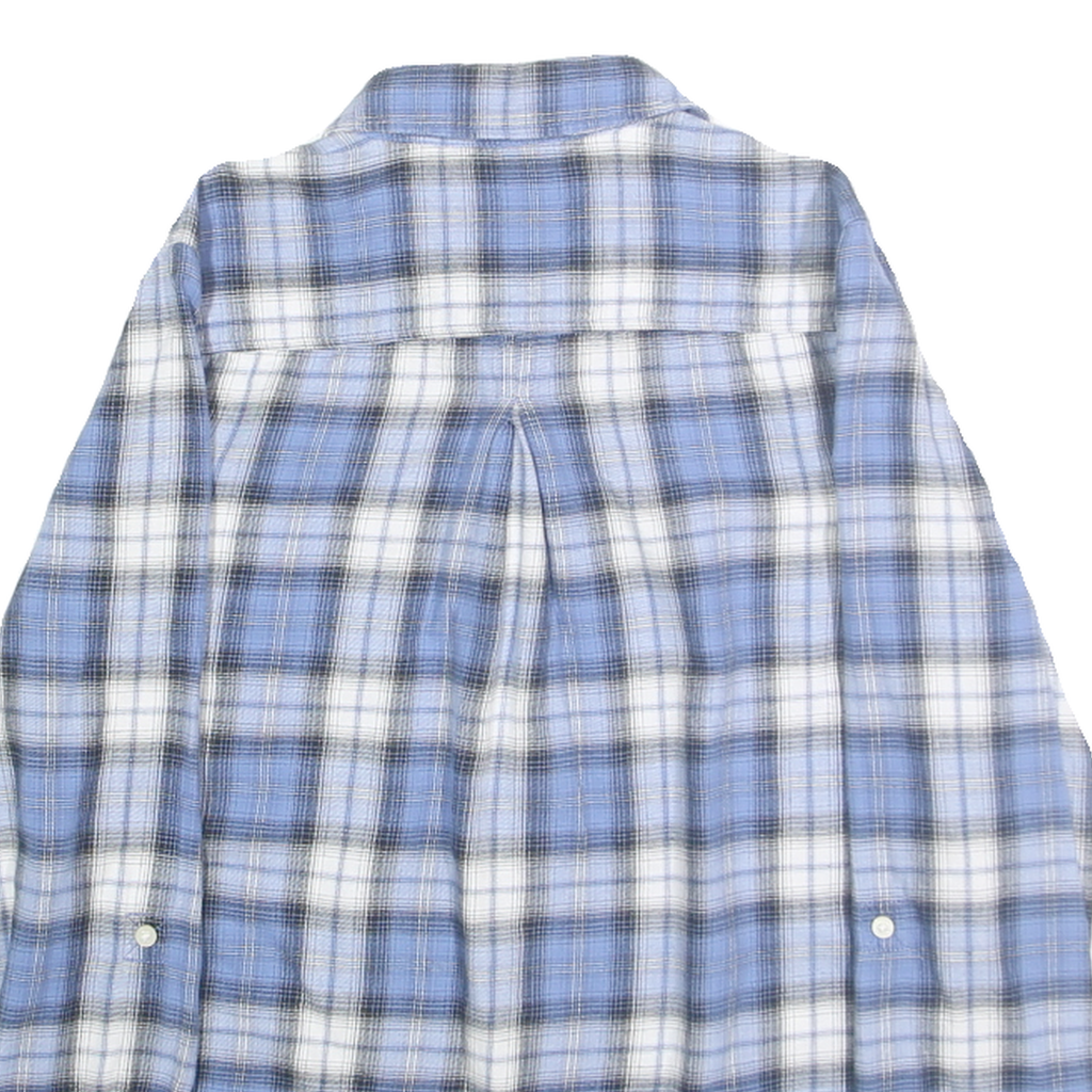 TOMMY HILFIGER Womens Blue & White Check Shirt S Soft Cotton Casual Button Down