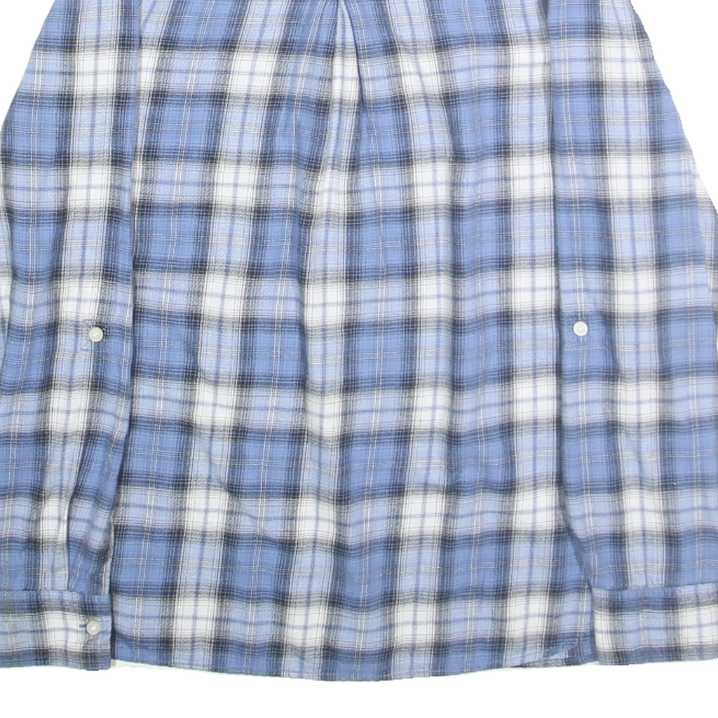 TOMMY HILFIGER Womens Blue & White Check Shirt S Soft Cotton Casual Button Down