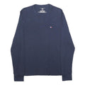 TOMMY HILFIGER Sleepwear Mens Blue Long Sleeve Crew Neck T-Shirt L Cotton Blend