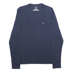 TOMMY HILFIGER Sleepwear Mens Blue Long Sleeve Crew Neck T-Shirt L Cotton Blend