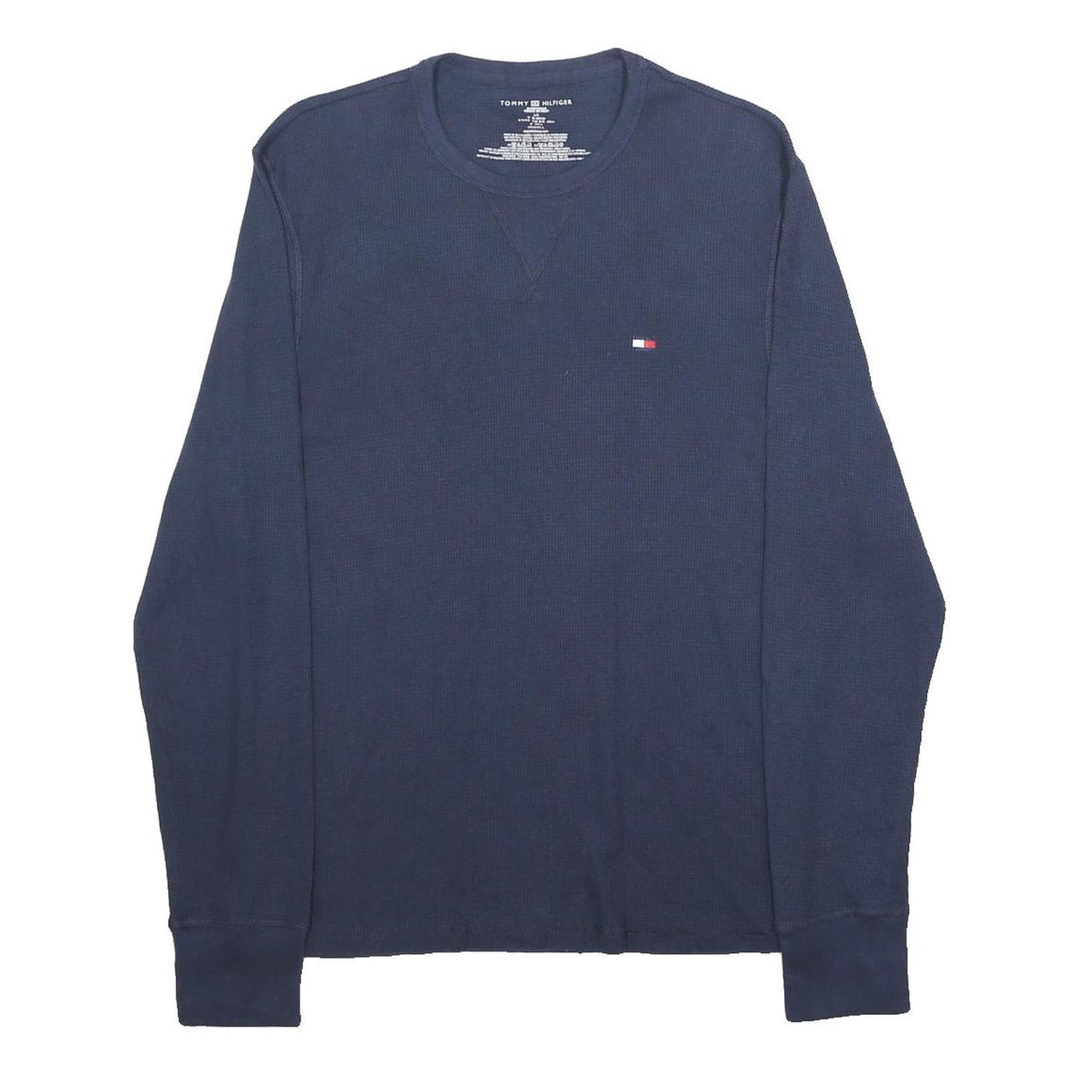 TOMMY HILFIGER Sleepwear Mens Blue Long Sleeve Crew Neck T-Shirt L Cotton Blend