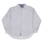 TOMMY HILFIGER Mens White & Blue Button-Down Shirt XL Cotton Blend Casual