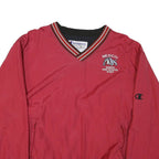 CHAMPION Mens Red Senior High School Staff V Neck L Nylon Sweatshirt Pullover