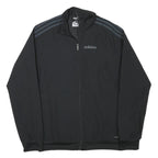ADIDAS Mens Black Track Jacket S Polyester Blend Plain Zip Sportswear