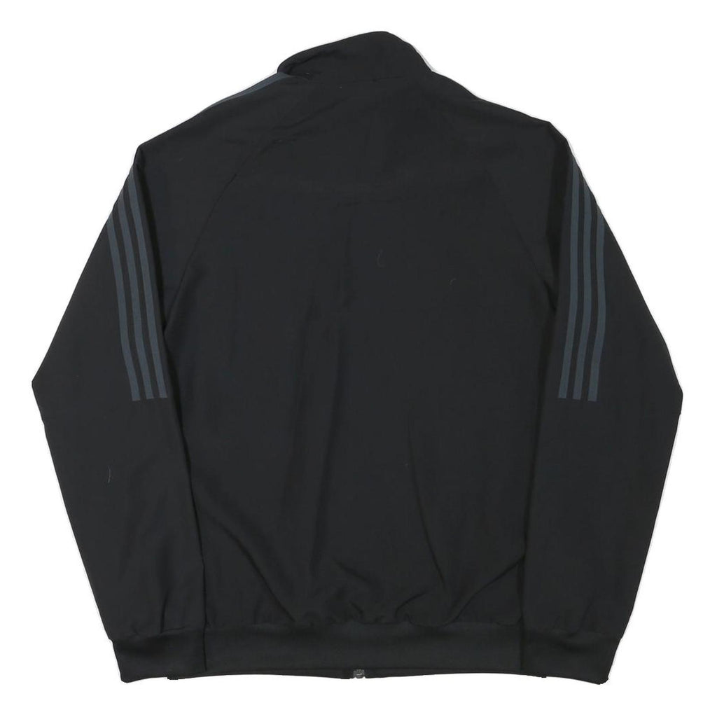 ADIDAS Mens Black Track Jacket S Polyester Blend Plain Zip Sportswear