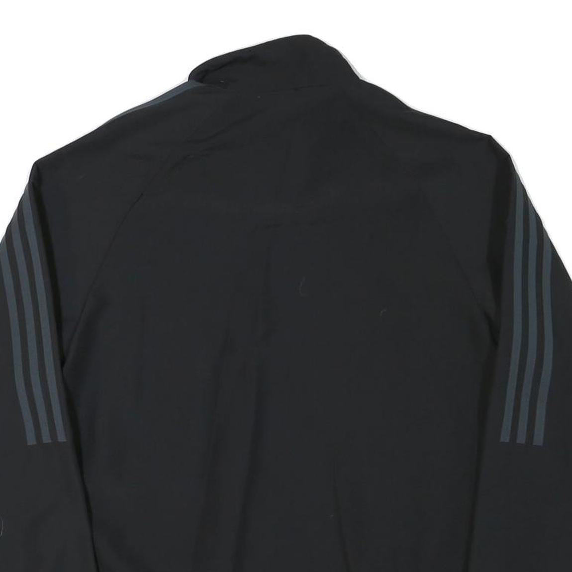 ADIDAS Mens Black Track Jacket S Polyester Blend Plain Zip Sportswear