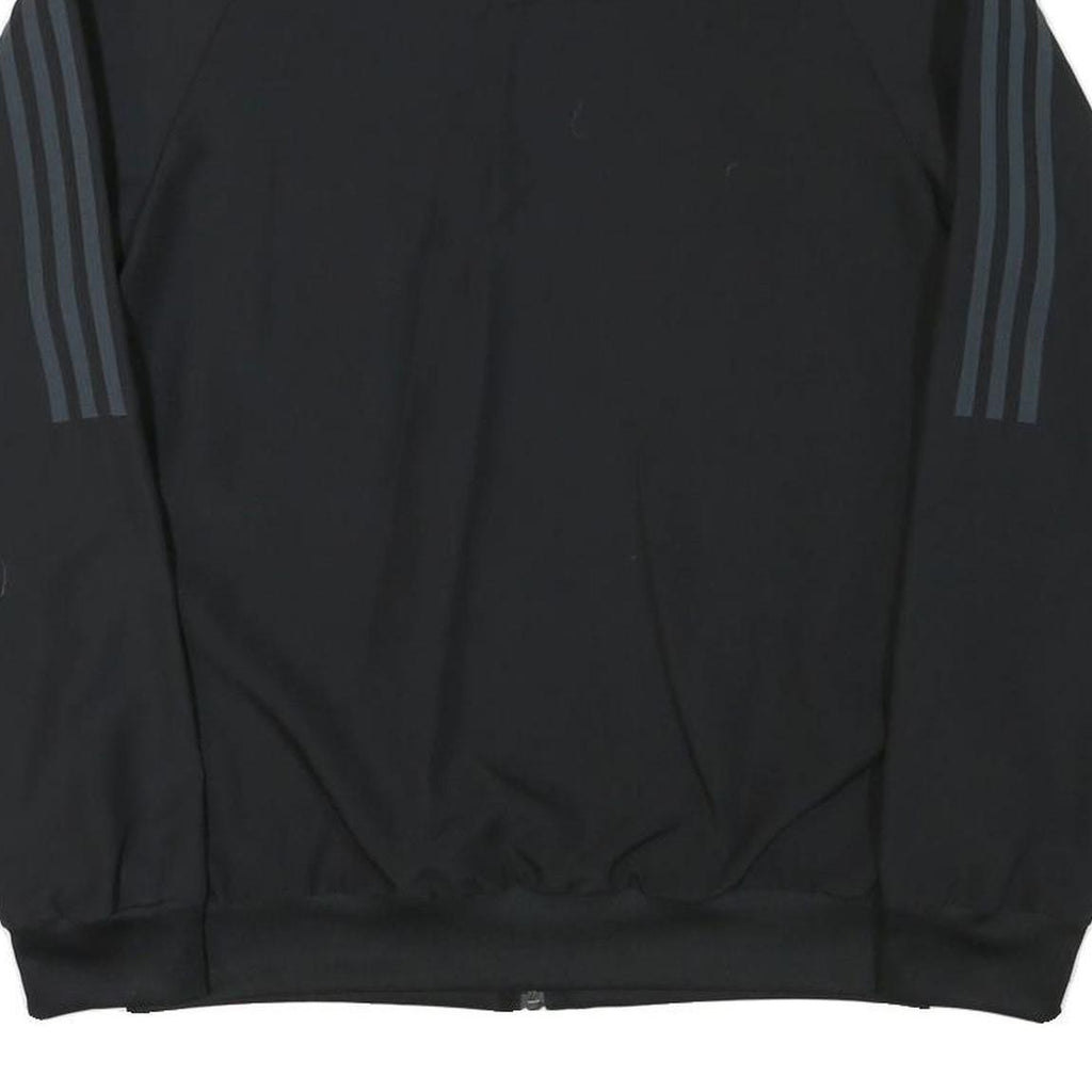 ADIDAS Mens Black Track Jacket S Polyester Blend Plain Zip Sportswear