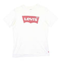LEVI'S Boys White Graphic T-Shirt 14Y Short Sleeve Crew Neck Cotton Blend