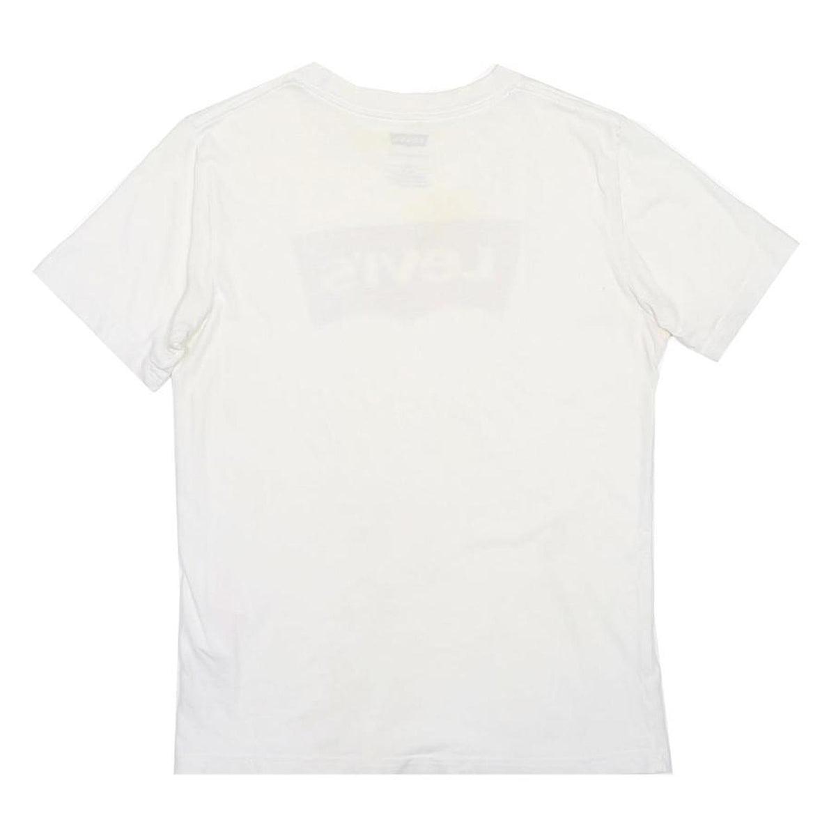 LEVI'S Boys White Graphic T-Shirt 14Y Short Sleeve Crew Neck Cotton Blend