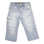 SOUTYHERN Womens Shorts Blue Denim Casual M W34 Patch Pocket Cargo