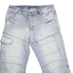 SOUTYHERN Womens Shorts Blue Denim Casual M W34 Patch Pocket Cargo