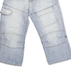 SOUTYHERN Womens Shorts Blue Denim Casual M W34 Patch Pocket Cargo