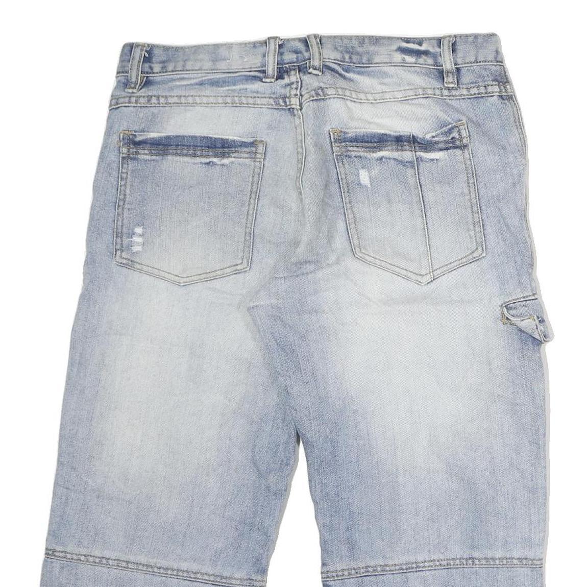 SOUTYHERN Womens Shorts Blue Denim Casual M W34 Patch Pocket Cargo