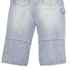 SOUTYHERN Womens Shorts Blue Denim Casual M W34 Patch Pocket Cargo