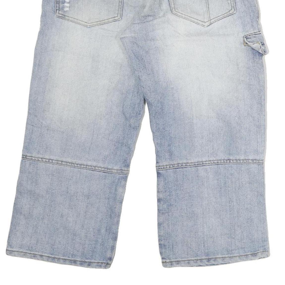 SOUTYHERN Womens Shorts Blue Denim Casual M W34 Patch Pocket Cargo