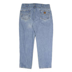 CARHARTT Mens Jeans Blue Regular Straight Denim Light W38 L30 Cotton Zip