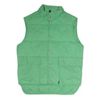 WOOLRICH Mens Green Button Jacket S Polyester Blend Plain Sleeveless Outdoor