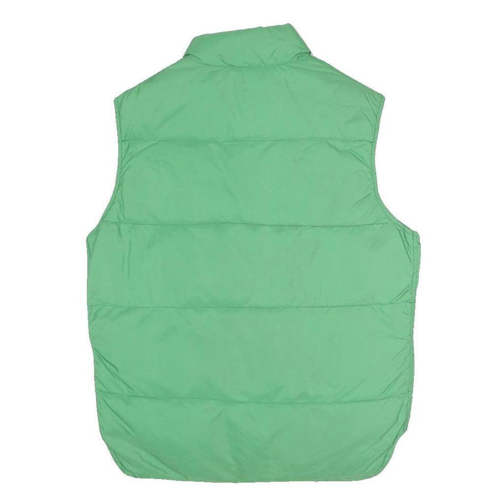WOOLRICH Mens Green Button Jacket S Polyester Blend Plain Sleeveless Outdoor