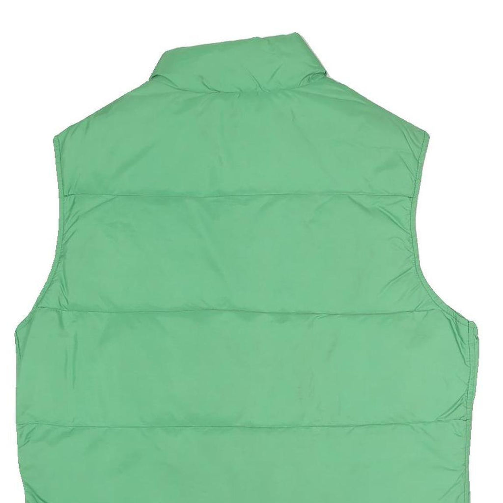 WOOLRICH Mens Green Button Jacket S Polyester Blend Plain Sleeveless Outdoor