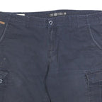 DICKIES Mens Navy Cargo Cotton Blend Shorts L W36 Work Casual Pockets