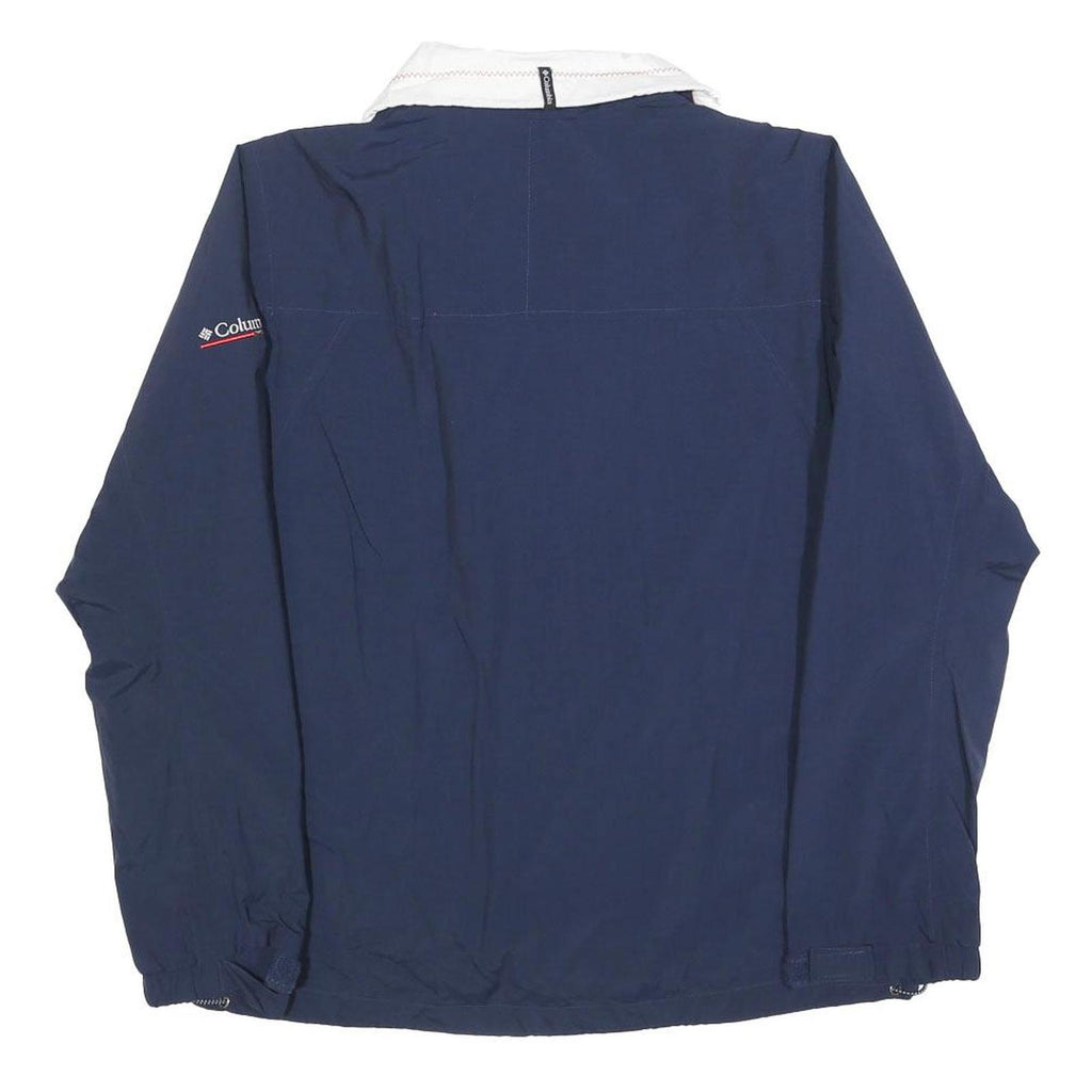 COLUMBIA Womens Navy Blue Jacket S Polyester Blend Zip Plain Outdoor Comfortable