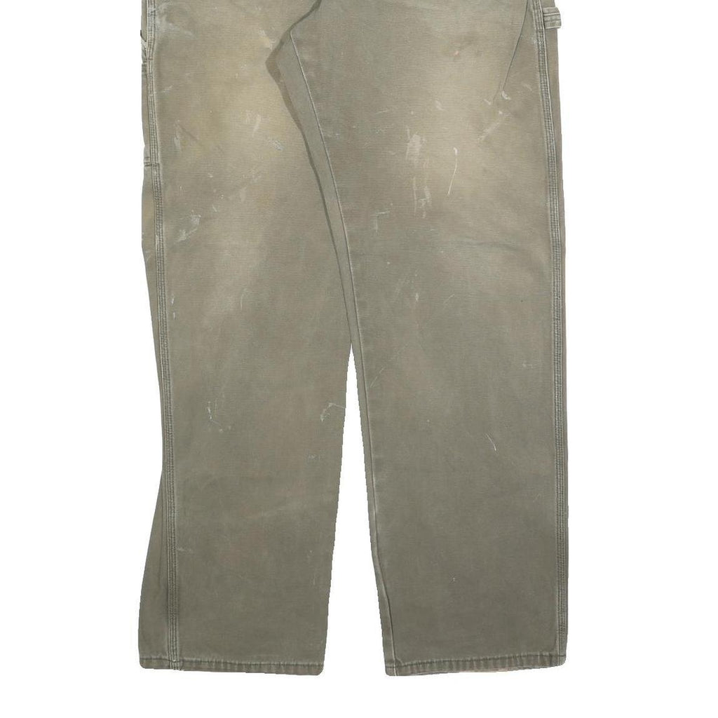 DICKIES Mens Relaxed W36 L34 Beige Cotton Blend Jeans Zip Workwear Utility