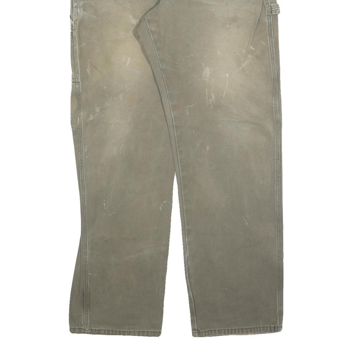 DICKIES Mens Relaxed W36 L34 Beige Cotton Blend Jeans Zip Workwear Utility