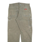 DICKIES Mens Relaxed W36 L34 Beige Cotton Blend Jeans Zip Workwear Utility