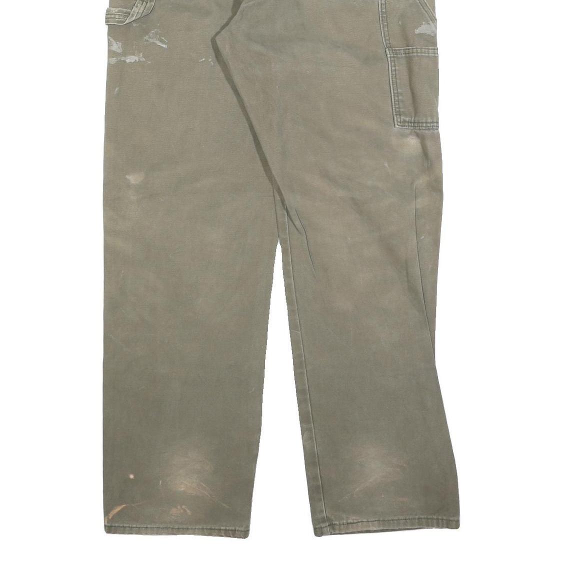 DICKIES Mens Relaxed W36 L34 Beige Cotton Blend Jeans Zip Workwear Utility