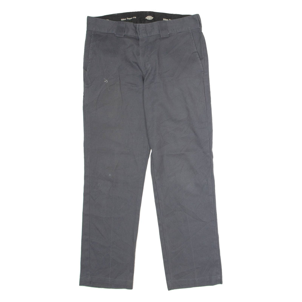 DICKIES Flex Workwear Mens Twill Trousers Grey Slim Tapered W32 L30