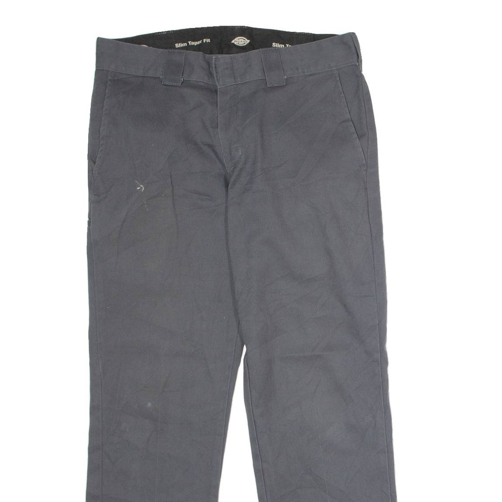 DICKIES Flex Workwear Mens Twill Trousers Grey Slim Tapered W32 L30